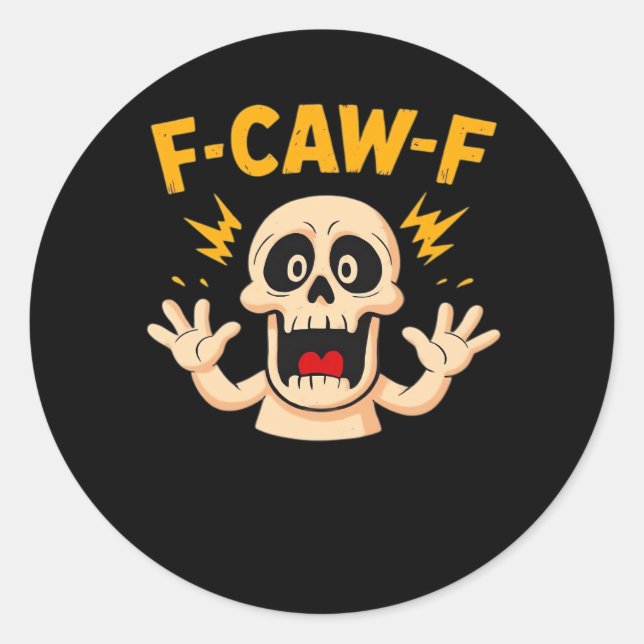 Adesivo Crânio F-Caw-F de Halloween (Frente)