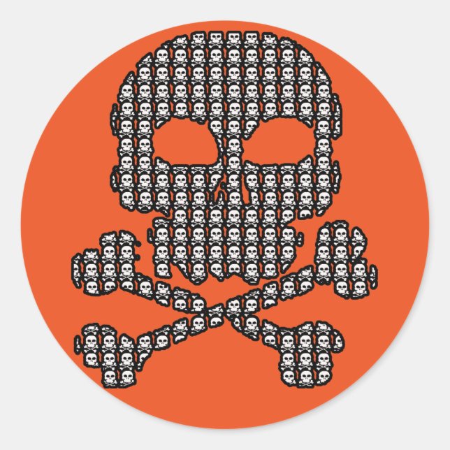 Adesivo Crânio feito de crânios no Halloween (Frente)