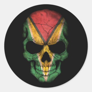 Adesivo Crânio guianês customizável da bandeira