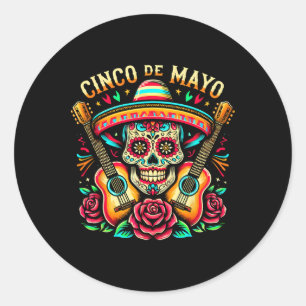 Adesivo Crânio mexicano Fiesta 5 De Mayo Cinco De Mayo Mem