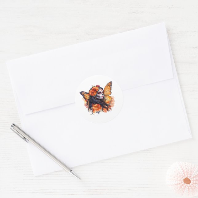 Adesivo Crânio Mexicano La Calavera Catrina Sticker (Envelope)