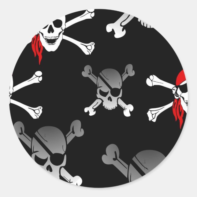 Adesivo crânio n ossos Partido Pirata (Frente)