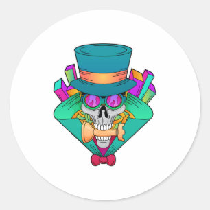 Adesivo Crânio no xadrez com torta de xadrez