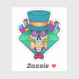 Adesivo Crânio no xadrez com torta de xadrez