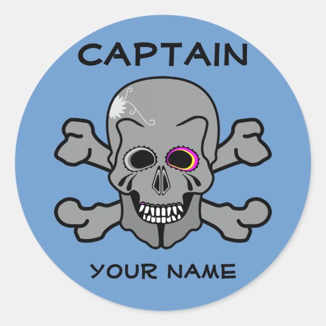 Adesivo Crânio personalizado e ossos cruzados (Frente)