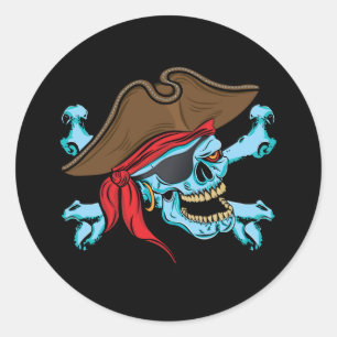 Adesivo Crânio Pirata e Crossbone