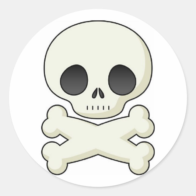 Adesivo Crânio Pirata e Crossbones (Frente)