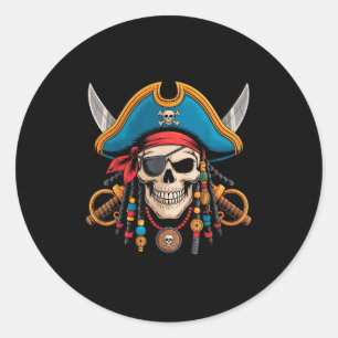Adesivo Crânio Pirata E Crossbones Skeleton Halloween Para