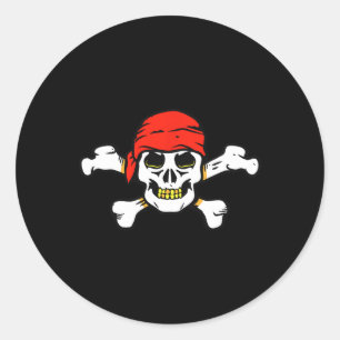 Adesivo Crânio Pirata E Crossbones Skeleton Halloween Para