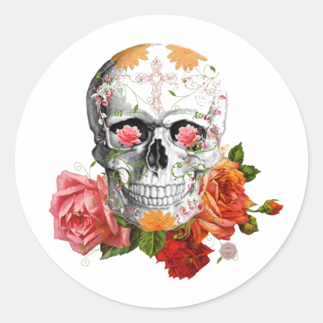 Adesivo crânio rosa (Frente)