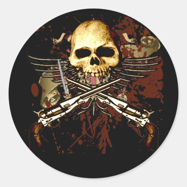 Adesivo Cranio Sixgun (Frente)