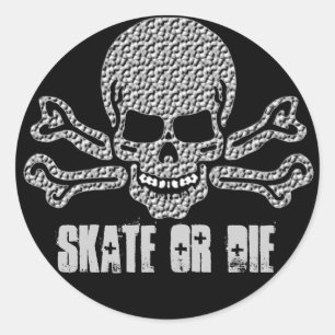 Adesivo crânio textured e crossbones