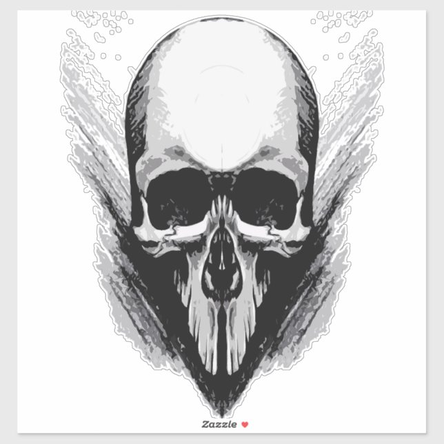 Adesivo crânio vetor poster (Folha)