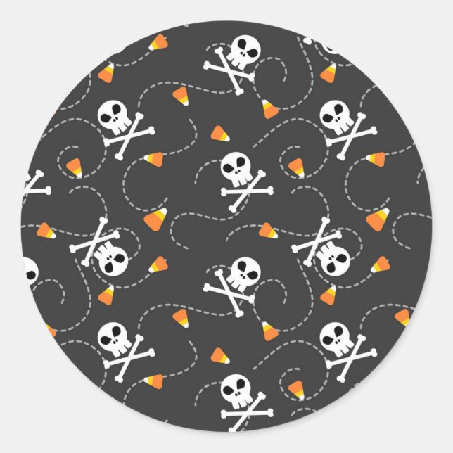 Adesivo Crânios Crossbones e Candy Corn (Frente)