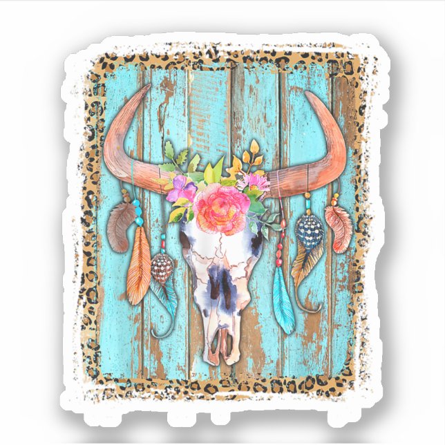 Adesivo Crânios De Vaca Para Impressão De Leopardo Feminin (Frente)