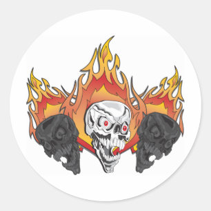 Adesivo Crânios Flaming
