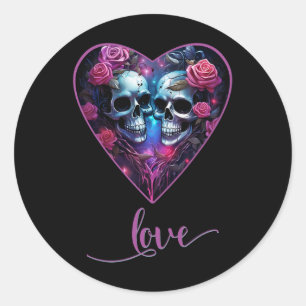 Adesivo Crânios Góticos Amor Para o Amor de São Valentim R