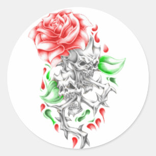 Adesivo crânios tribais dos rosas