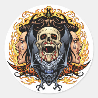 Adesivo Crânios, vampiros e morcegos personalizáveis pela
