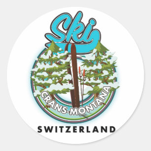 Adesivo Crans-Montana Suíça esqui