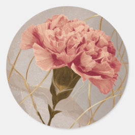 Adesivo Cravata Rosa Flor de Cravo Dourado