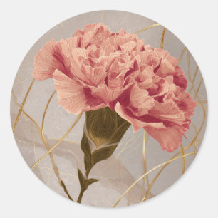 Adesivo Cravata Rosa Flor de Cravo Dourado