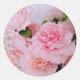 Adesivo cravos rosa flores estilo vintage fotografia