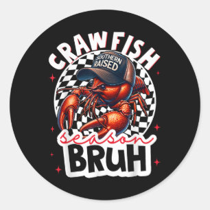 Adesivo Crawfish Season Bruh Crawfish Hat Boy Funny Seafoo