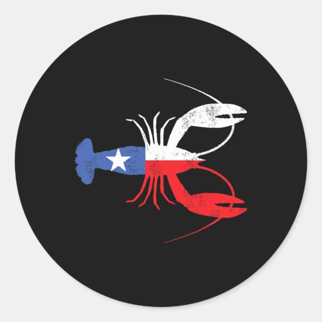 Adesivo Crawfish Texas Crawaddy Southern Comida Mardi Gras (Frente)