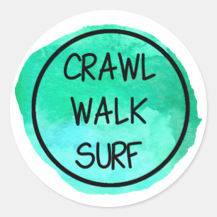 Adesivo Crawl Walk Surf com Design Azul