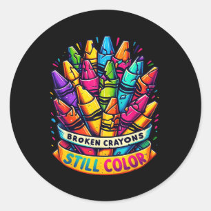 Adesivo Crayons Partidos Ainda Coloridos Camisas Coloridas