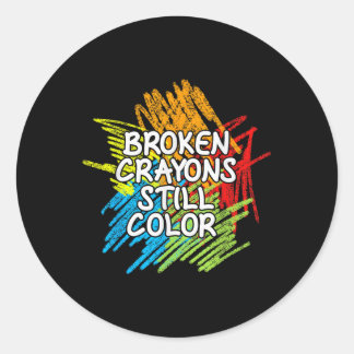 Adesivo Crayons Partidos Ainda Coloridos Conscientes de Sa