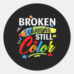 Adesivo Crayons Partidos Ainda Coloridos Saúde Mental S Aw