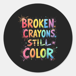 Adesivo Crayons Partidos Ainda Coloridos Saúde Mental S Aw