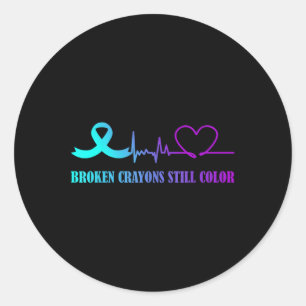 Adesivo Crayons Partidos Continuam A Prevenir Suicídio Por