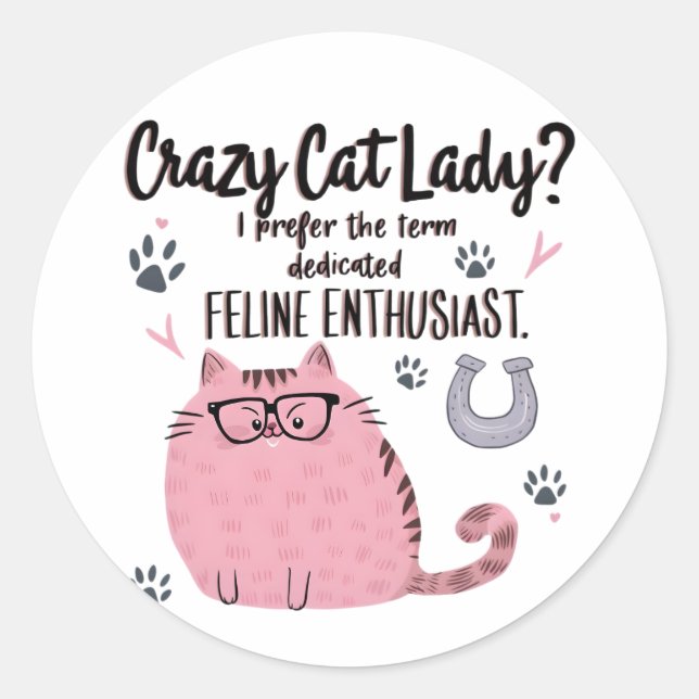 Adesivo Crazy Cat Lady? Funny Cat Lover Gift  (Frente)