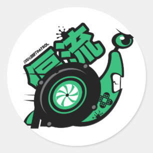 Adesivo Crazy Drift Patrol - Turbo Snail (verde)