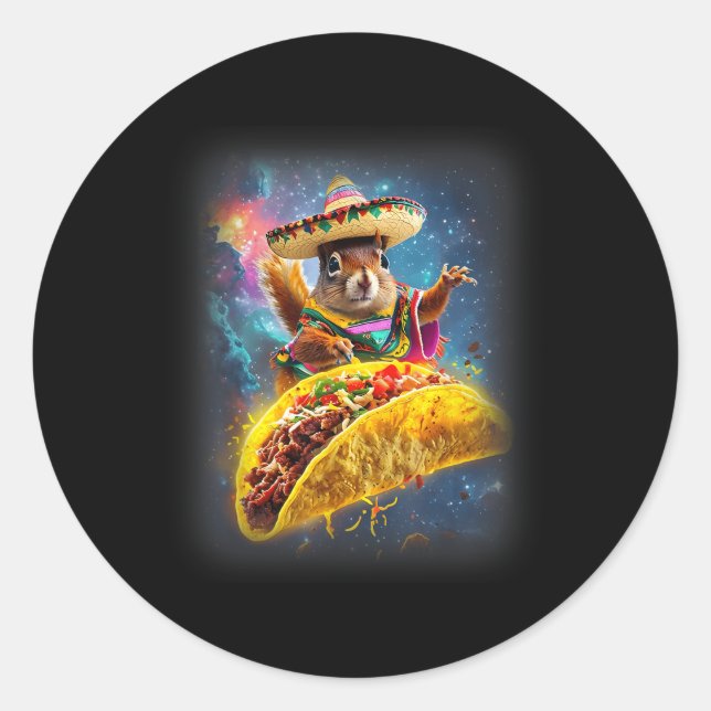 Adesivo Crazy Space Taco Squirrel Cinco De Mayo Squirrel S (Frente)