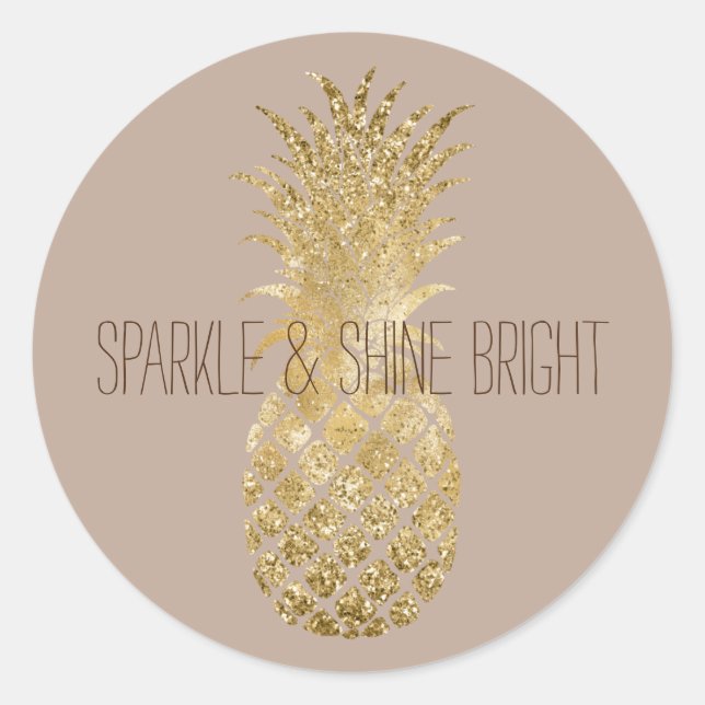 Adesivo Cream Brown Glitter Glitzy Pineapple Sparkle (Frente)