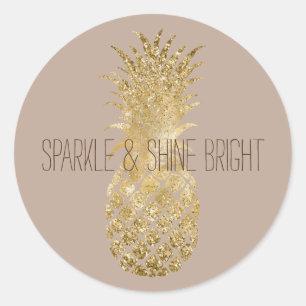 Adesivo Cream Brown Glitter Glitzy Pineapple Sparkle