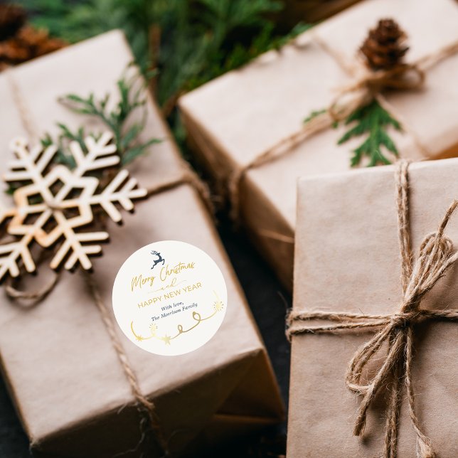 Adesivo Cream Doodle Stars Feliz Natal Sticker (Cream Doodle Stars Merry Christmas Holiday Sticker)