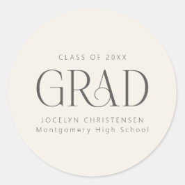 Adesivo Cream Gray Personalized 2026 Modern Grad Graduate