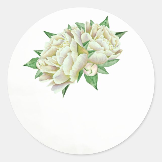 Adesivo Cream Peony Weding Stickers (Frente)