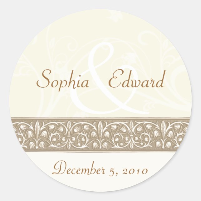 Adesivo Cream - Vinheta de Frente Ornamental (Frente)