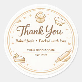 Adesivo Creamy Vintage Bakery Icons Bakery Thank You