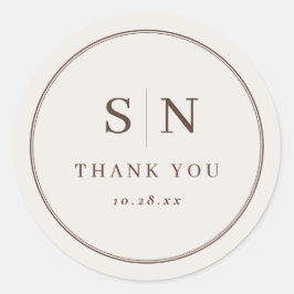 Adesivo Creamy White Minimal and Chic | Wedding Initial