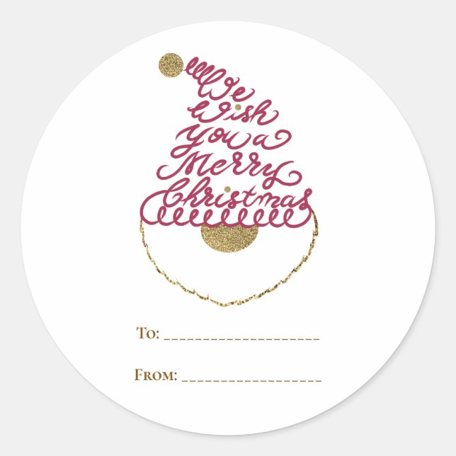 Adesivo Create Your Own Glitter Santa Modern Christmas  (Frente)