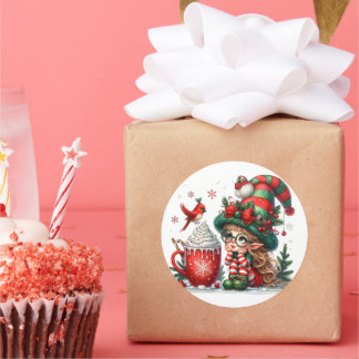 Adesivo Créez votre propre Sticker rond classique d'elfe