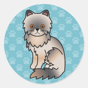 Adesivo Creme Azul Com Olhos De Cobre Gato Persa