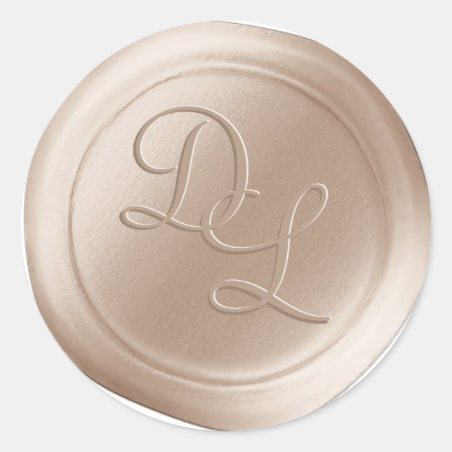 Adesivo Creme Beige 2 - Letra Monograma Cera-Stickers (Frente)